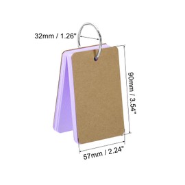 PATIKIL Blank Index Cards with Ring, 500Pcs Colored Blank Flash Card 3.5" x 2" Note Card Study Card for Memory Learning Studying Office Supplies, Purple