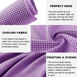 immoono Pack of 20 Cooling Towel 40x12'' Ice Towel for Neck and Face Microfiber Chilly with Bag Breathable Yoga Gym Stay Cool Towels Sweat Rag for Workout Running Camping Pilates Beach, Purple