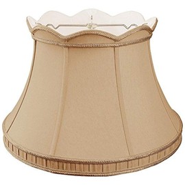 Royal Designs Top Scallop with Gallery Designer Lamp Shade, Antique Gold, 11.5 x 17 x 10.5