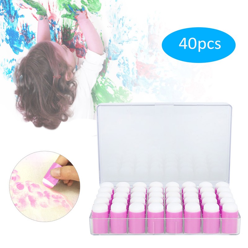40pcs Finger Sponge Daubers Art Ink Stamping Card Craft Drawing