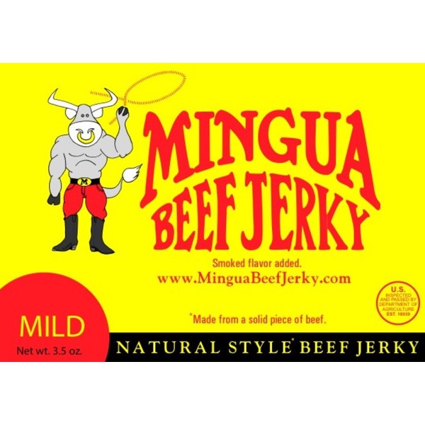 Mingua Beef Jerky Two 3.5 oz Mild Bags