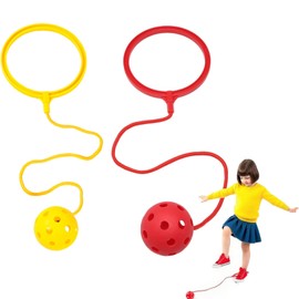 XZSKD 2 Pack Ankle Skip Ball for Kids, Swing Ball Set for Coordination and Fitness, Lightweight Design for Safe Play, Adjustable Rope for Comfortable Fit, Assorted Colors