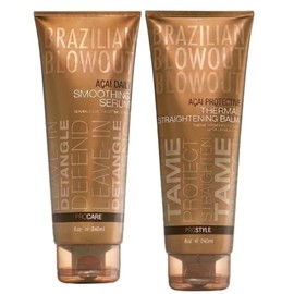 Brazilian Blowout Beach Hair Duo – Anti-Frizz Serum + Thermal Straightening Balm | Protección contra humedad, sol y calor | Cabello suave, brillante y sin frizz