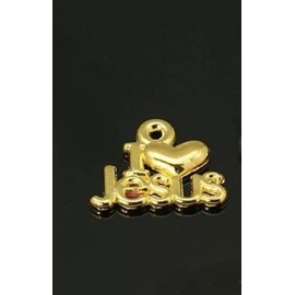 Fashion Jewelry Dainty LOVE JESUS RELIGIOUS pendant 20" GOLD 18K ITALIAN snake chain female mom