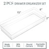 STORi SimpleSort 2-Piece Stackable Clear Drawer Organizer Set | 15"