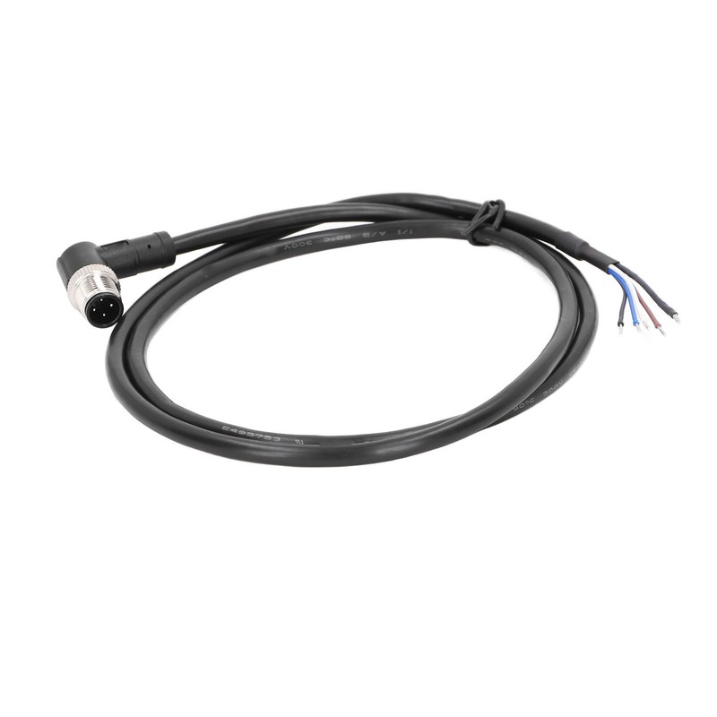 M12 Connector Cable 4 Pin Shielded Right Angle Waterproof Aviation