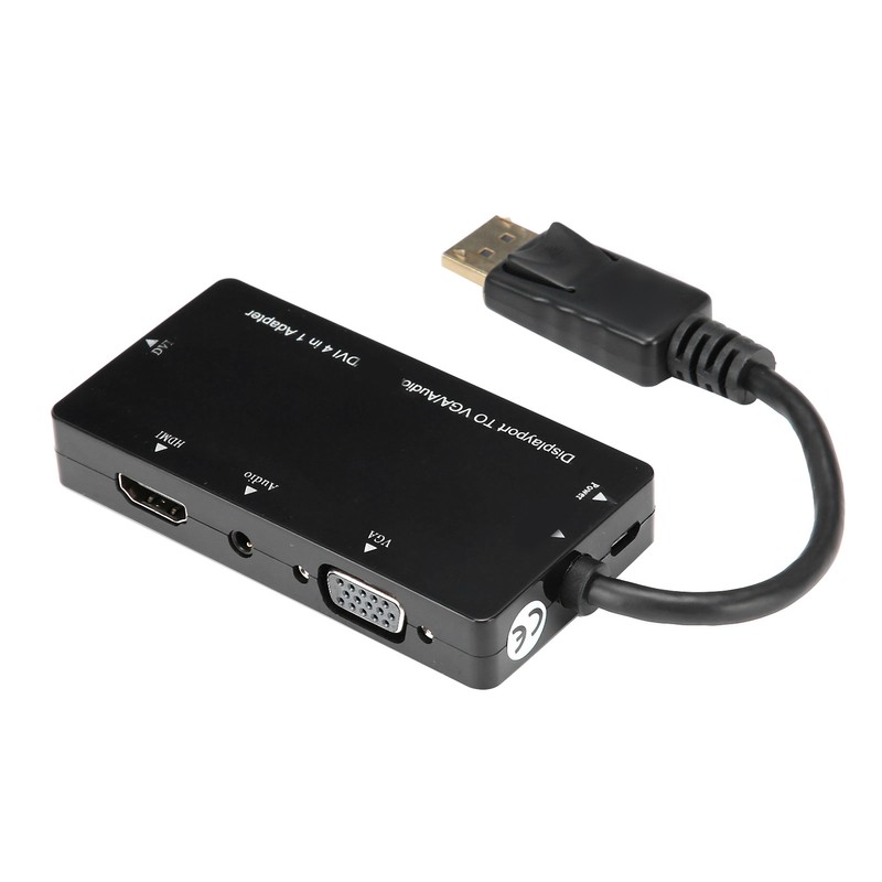 4‑in‑1 Adapter Cable Displayport to HDMI/VGA/DVI/Audio Converter Multifunction