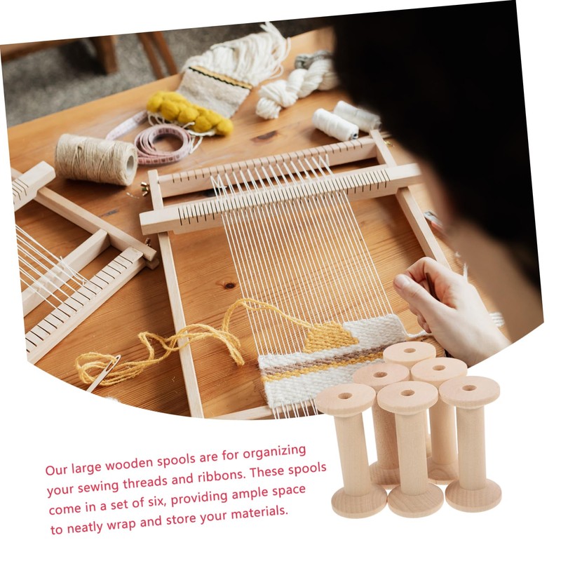iplusmile 6 Pack Quilting Sewing Bobbins Wooden Craft Spools for
