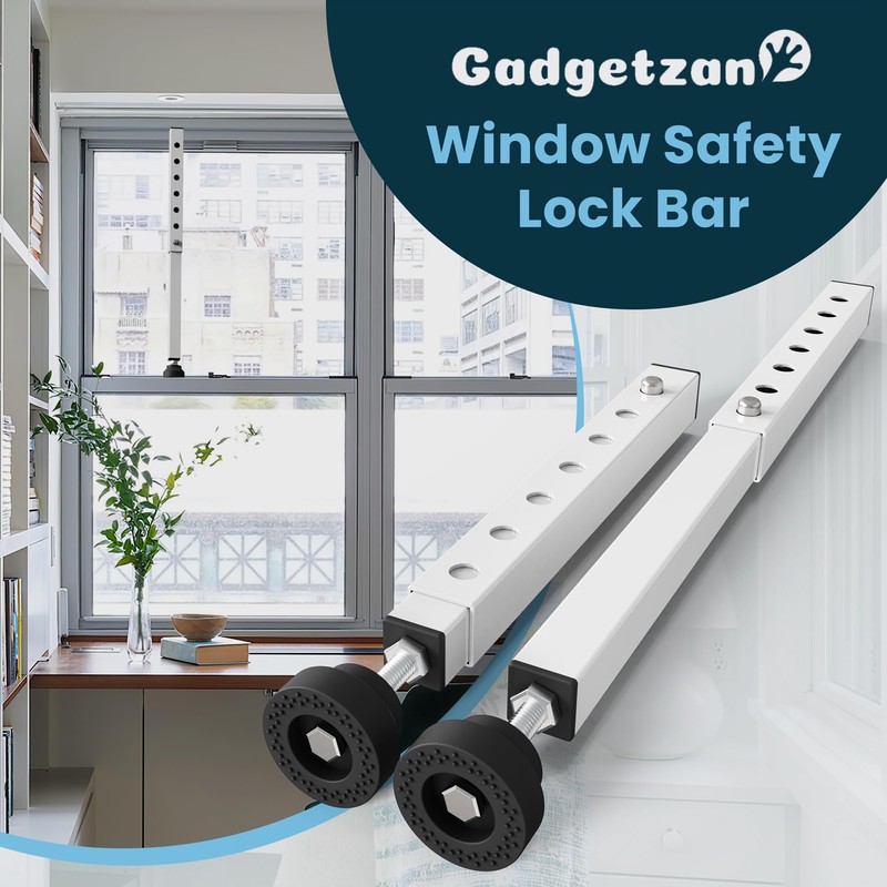 Gadgetzan 4 Pack Window Security Bars Adjustable 11"-18",Portable Short Sliding