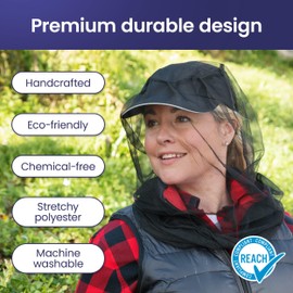 Midge Head Net,4 PCS Nylon Mosquito Head Protecting Midge Head Net Nylon Mosquito Head Protecting for Outdoor Hiking Camping Climbing Fishing and Walking