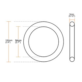 TOP-VIGOR 10Pcs Nitrile Rubber O-Rings, 100mm OD 94mm ID 3mm Width Metric Sealing Gasket, Rubber Washers O Rings Spacers for Faucet Plumbing Automotive Repair, Black