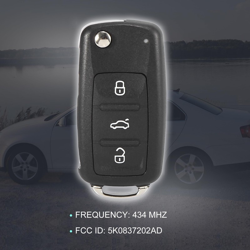 X AUTOHAUX 434MHz 5K0837202AD Keyless Entry Remote Key Fob for