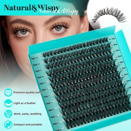 Lash Clusters 240pcs Eyelashes Cluster Individual Wispy Lashes Thin Band for D Curl Lash Extension Eyelashes for Beginners at Home,False Eyelashes Soft Eyelash Clusters(30D,D-Mix9-16mm)