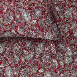 Tribeca Living Cotton Flannel King Pillowcases, Ultra-Soft Portuguese Printed Flannel Bedding, Set of 2, Natalia Paisley