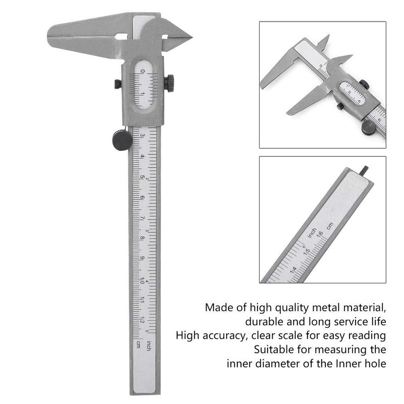 Vernier Caliper, High Precision Metal Vernier Caliper Manual Measuring Caliper