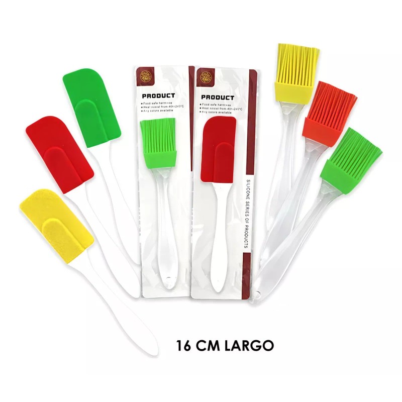 product Set Espatula Miserable Y Brocha Silicon Reposteria Cocina Color