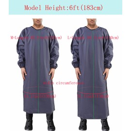 Full Sleeve Waterproof Knit Apron Gown - Windproof and Chemical Resistant, Ideal for Kitchen, Workshop,Safety & Security Personal Protective Workwear Green S-M