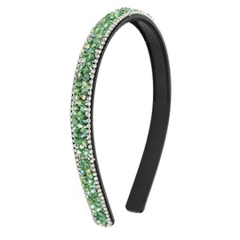 Wecoe Green Rhinestone Headband Women Comb Headband with Teeth Fashion Bling Sparkly Beaded Hair Band Birthday Holiday Homecoming Hair Accessories For Women Girls Gifts