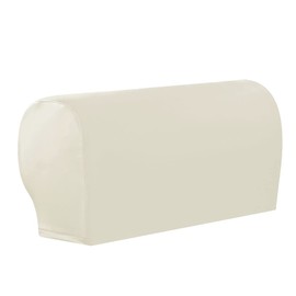 vctops Waterproof Faux Pu Leather Armrest Covers Vintage Stretch Arm Covers for Chairs Couch Sofa Armchair Slipcovers for Recliner Sofa 2pcs, White