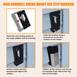 AMTHKNO Video Doorbell Vinyl Siding Mounting/Adapter Angle Adjustment Plate W/Hardware, for Ring 2, Ring 3, Ring 3 Plus Video Doorbell fit Standard Style Siding