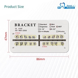 MBT 0.022 Mini 345 - Soportes de cerámica para ortodoncia dental, juego de 10 unidades, 200 unidades