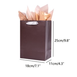 ysmile Premium Gift Bag with Tissue Boutique Paper Bag with Handle Medium 9.8 Inch - Grey