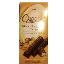 Choceur Milk Chocolate Bars with Hazlenuts, Rice Crisps and Cornflakes, 7.05 Ounce by Choceur