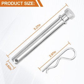 TS35010 Stainless Steel Trailer Hitch Pin and Clip for B&W 2" & 2.5" Receiver Trailer Hitches Tow and Stow Pins - Pack of 3