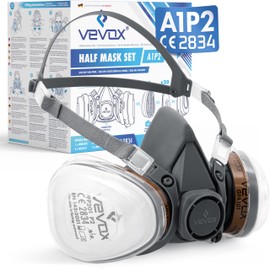 VEVOX VEVOX? Atemschutzmaske C A1P2 Filter C Schutz gegen Feinstaub, Gase & D?mpfe C Zum Lackieren, Schleifen und Sanieren C Gasmaske, Staubmaske & Lackiermaske C inkl. 20x P2 Partikel- und 4x A1 Gasfilter