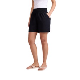 Animal Carmen Womens Tencel Beach Shorts - Lightweight Short Pants with Elastic Waistband & Front Pockets - Summer Beach, Walking, Hiking & Outdoors Black Women's Size 6