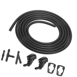 ACROPIX Windshield Washer Nozzle Kit for GMC Compatible with Saturn Aura with 2M Windshield Washer Hose 3 Connectors Black 8pcs