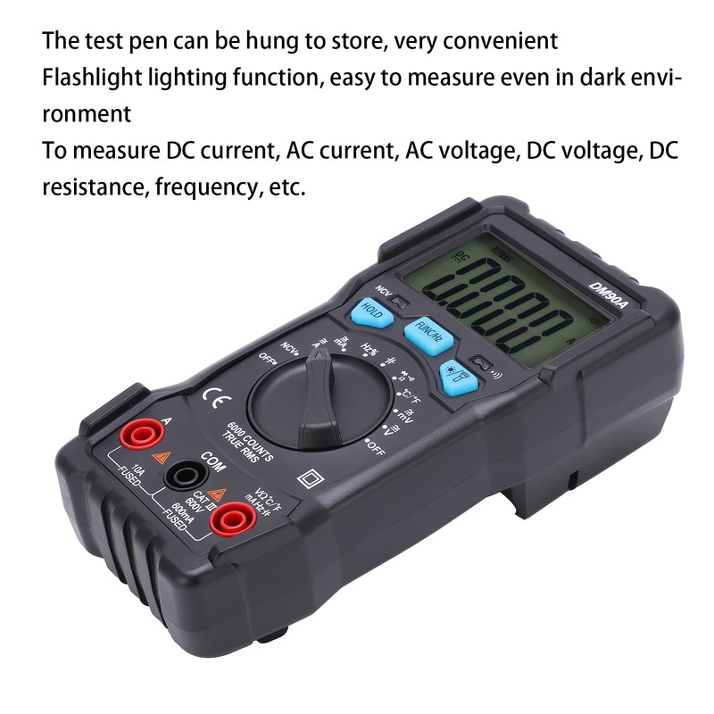 DM90A AutoRanging Digital Multimeter High Accuracy Mini Automatic Multimeter 10A/600V