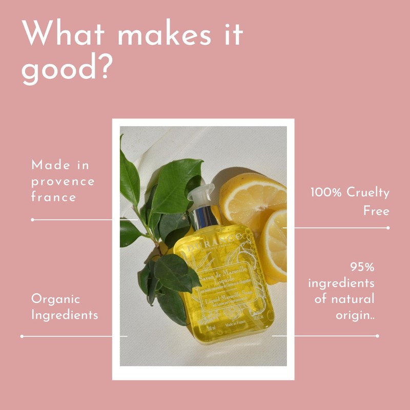 Durance Marseille Liquid Soap, Lemon Ginger, 10.1 fl oz (300