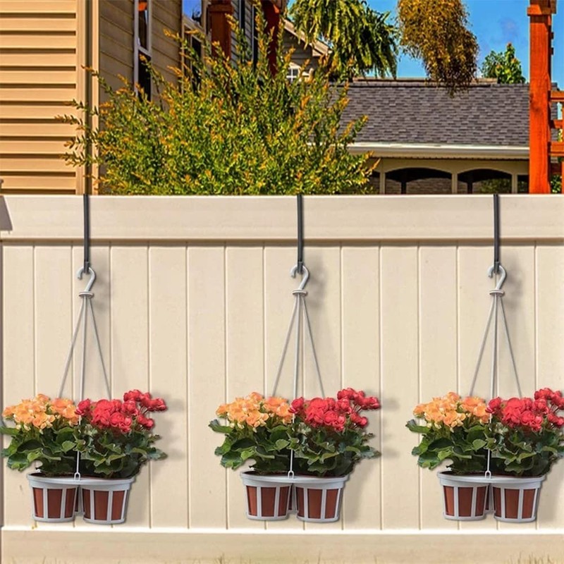 2 Pack Vinyl Fence Hooks 2x6 inch,Fence Hangers Patio Light