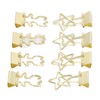 30pcs Gold Binder Clips Flower Shape Pentagonal Heart Shape Electroplating