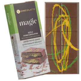 Dubai Chocolate Bar Pistachio, Crunchy Loaded Viral Knafeh Chocolate Bar with Pistachio Cream and Kataifi, 3.5 oz (100gr)