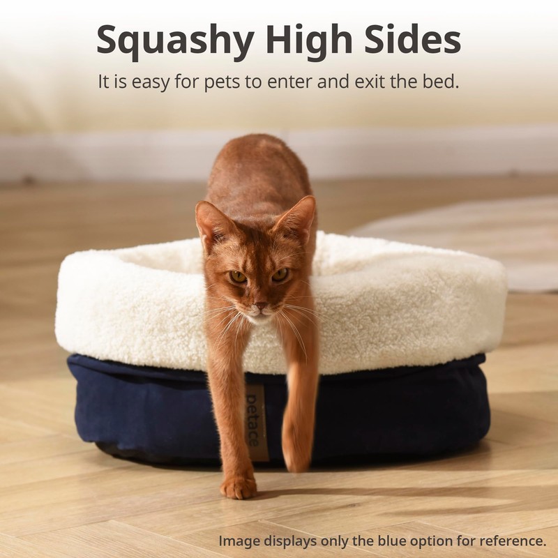 Petace Self Warming Cat Bed, 17.7" x 13.7" Anti-Slip Soft