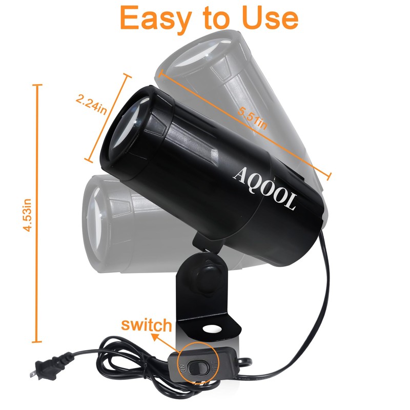 Disco Ball Spotlight 2 Pack, AQOOL Mini Pinspot Lights 5W