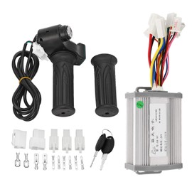 24V 1000W Bike Brushed Motor Controller with Twist Throttle Handle Keys Electric Bike Conversion Kit Front Lamp Switch Kit with Throttle Grip Set