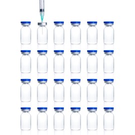 otwooi 2ml Sealed Empty Vials for Injection, Transparent Glass Vials Self-Healing Injection Port, Liquid Sample Storage Vial with Caps(50pcs)