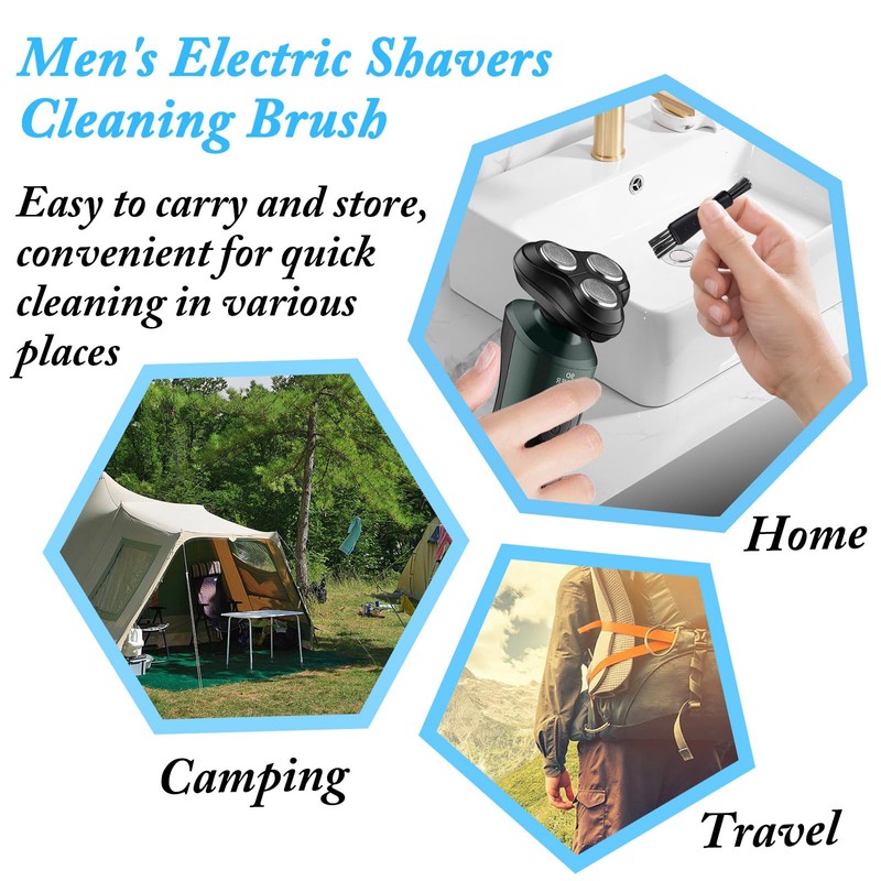 24PCS Men's Electric Shavers Cleaning Brush Double-Sided Shavers Brush Hair