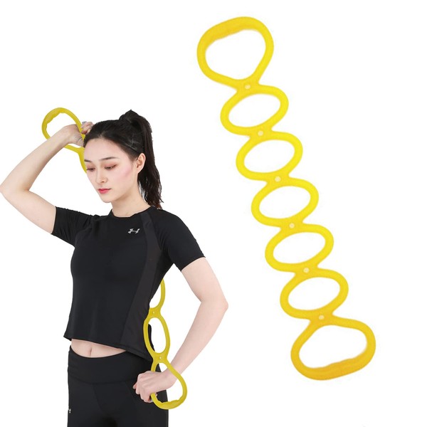 7 Ring Stretch Resistance Exercise Band，BetterJonny Workout Bands Yoga Stretching,Foot,Leg