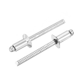 sourcing map 50Pcs 3/16" x 3/8" 304 Stainless Steel Countersunk Blind Rivet, Open-End Type Blind Rivets for DIY, Sheet Metal, Automotive Repairs, Furniture, Boat, and Duct Work (Silver)