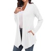 Qixing White Cardigan for Women Summer Casual Lightweight with Pocketes