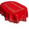 Grelucgo Embroidered Christmas Holiday Holly Tree Tablecloth (52 × 70