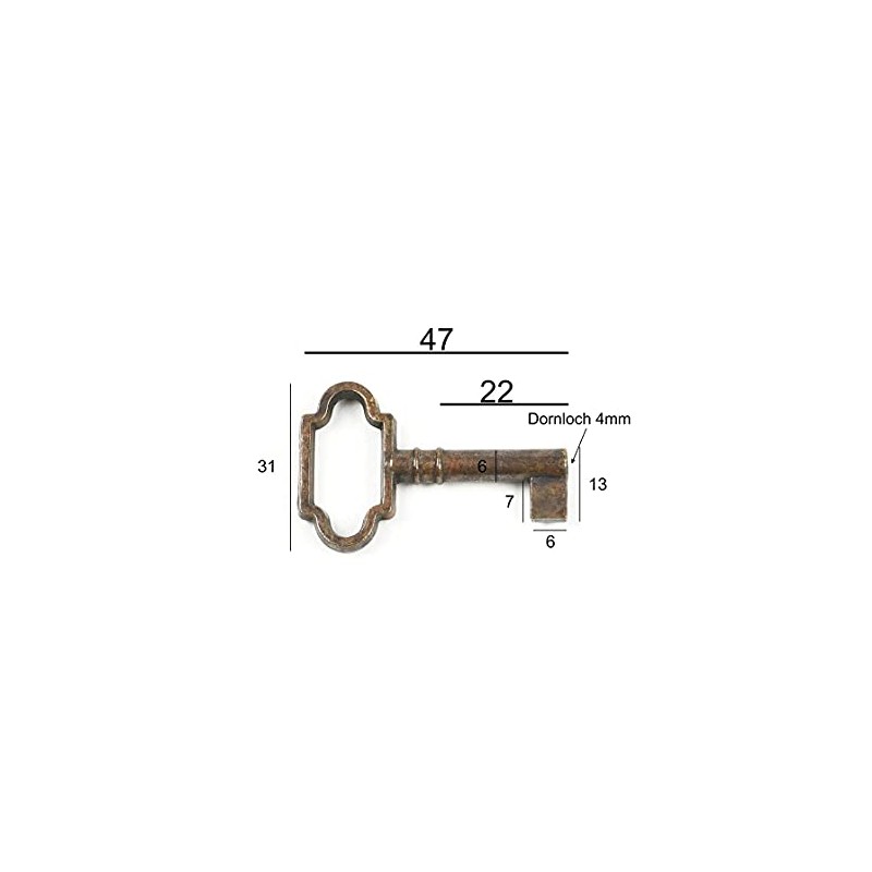 Furniture Key Antique Style Furniture Burnished Replacement Key Blank Patina