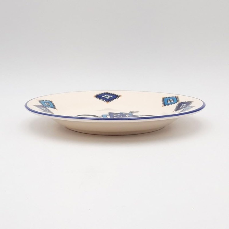 Sahel Blue Flat Plate - Diameter 24 cm