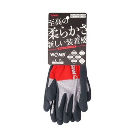 Towa Corporation WOMB MF2 No.743 Soft Natural Rubber Back Gloves with High Visibility, Reflective Marks, Red, L Size