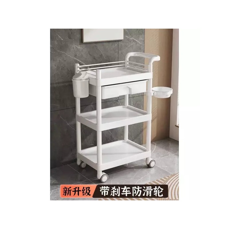 Wagon 왜건 뷰티카트 피부샵 이동식 트레이 왁싱 다용도 [화이트 3단