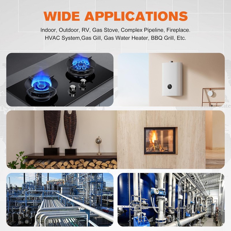 Portable Gas Detector, Single Gas Combustible Flammable Toxic Detector, Digital